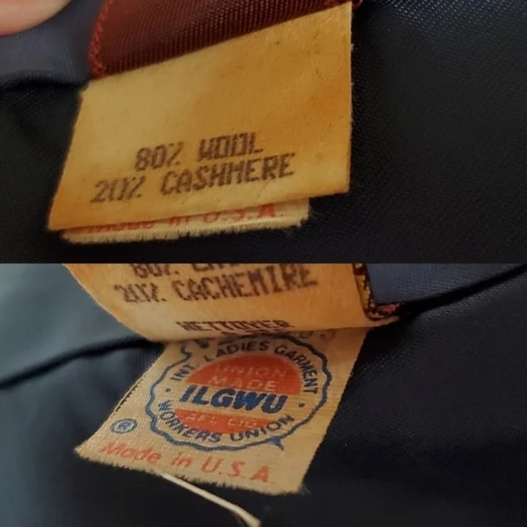 Rare Vintage 1970s Anne Klein Blue Wool Cashmere Pleated Topcoat Swing Coat - Picture 15 of 16